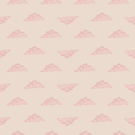 Mountain peak engraved seamless pattern. Vintage background rock landscape in hand drawn style. Vector repeated texture for print, fabric, wrapping, wallpaper, tissue.のイラスト素材
