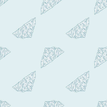 Mountain peak engraved seamless pattern. Vintage background rock landscape in hand drawn style. Vector repeated texture for print, fabric, wrapping, wallpaper, tissue.のイラスト素材