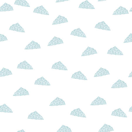 Mountain peak engraved seamless pattern. Vintage background rock landscape in hand drawn style. Vector repeated texture for print, fabric, wrapping, wallpaper, tissue.のイラスト素材