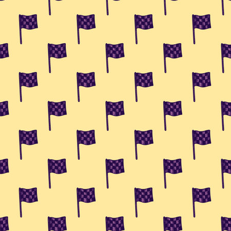 Race flag engraved seamless pattern. Vintage sport elements for drive in hand drawn style. Sketch texture for fabric, wallpaper, textile, print, title, wrapping paper. vector illustration.のイラスト素材