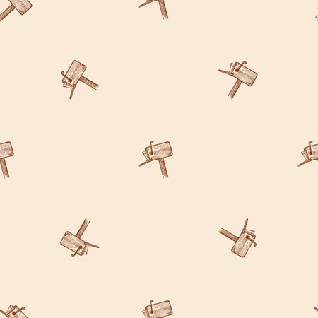 Mailbox letter engraved seamless pattern. Vintage letterbox in hand drawn style. Sketch texture for fabric, wallpaper, textile, print, title, wrapping paper. vector illustration.のイラスト素材