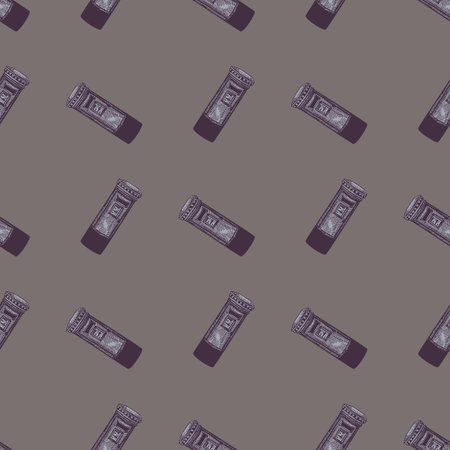 Mailbox engraved seamless pattern. Vintage letterbox in hand drawn style. Sketch texture for fabric, wallpaper, textile, print, title, wrapping paper. vector illustration.のイラスト素材
