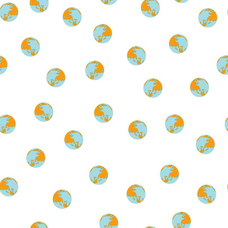 Planet earth engraved seamless pattern. Vintage sphere of the world in hand drawn style. Sketch texture for fabric, wallpaper, textile, print, title, wrapping paper. vector illustration.のイラスト素材