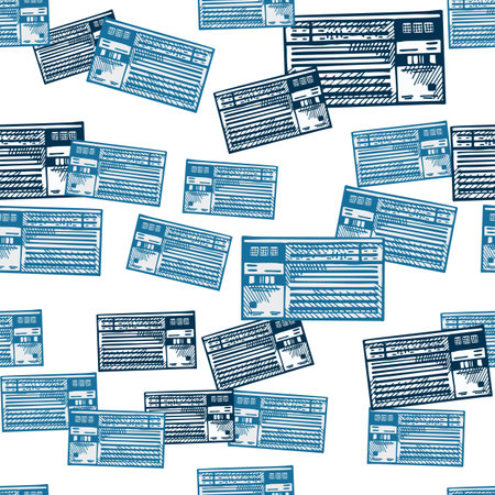 Retro radio engraved seamless pattern. Vintage media equipment in hand drawn style. Sketch texture for fabric, wallpaper, textile, print, title, wrapping paper. vector illustration.のイラスト素材