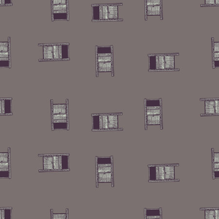 Mailbox engraved seamless pattern. Vintage letterbox in hand drawn style. Sketch texture for fabric, wallpaper, textile, print, title, wrapping paper. vector illustration.のイラスト素材