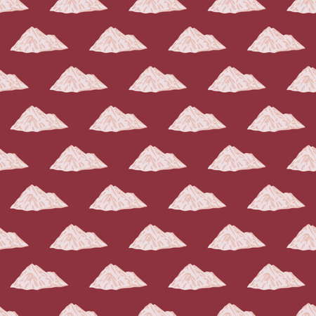 Mountain peak engraved seamless pattern. Vintage rock landscape in hand drawn style. Sketch texture for fabric, wallpaper, textile, print, title, wrapping paper. vector illustration.のイラスト素材