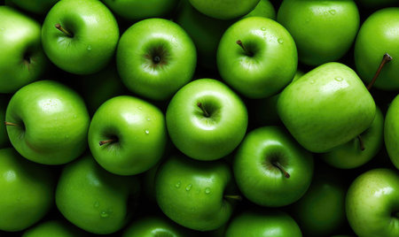 Apple green background. fruit wallpaper. For banner, postcard, book illustration. Created with generative AI toolsの素材