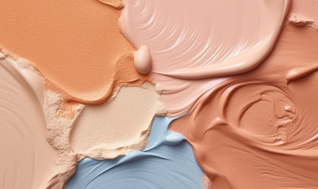 Abstract cream wallpaper. creative cosmetic banner. For banner, postcard, book illustration. Created with generative AI toolsの素材