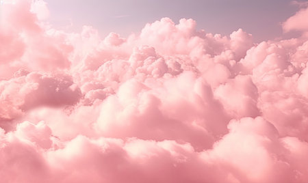 Romantic pink sky background. Clouds soft on sunset. For banner, postcard, book illustration. Created with generative AI toolsの素材