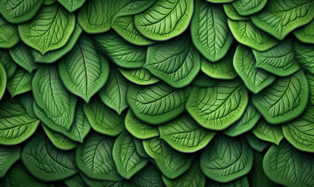 green leaf wallpaper. forest group leaves. For banner, postcard, book illustration, card. Created with generative AI toolsの素材