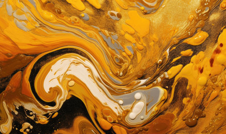 Texture of flow liquid gold. Spreading golden wallpaper. For banner, postcard, book illustration. For banner, postcard, book illustration, card. Created with generative AI toolsの素材