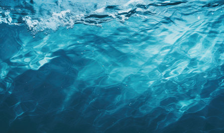 Glistening water surface, offering a mesmerizing and peaceful aquatic backdrop. Created with generative AI toolsの素材