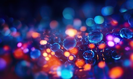 Light through wet windows. night festival background. For banner, postcard, book illustration card Created with generative AI toolsの素材