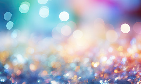 Dreamlike image filled with dynamic, blurred circles of color, showcasing a captivating blend of hues. AI generative.の素材