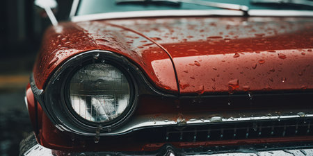 Detailed view of a vehicle's exterior, highlighting its design and features.の素材