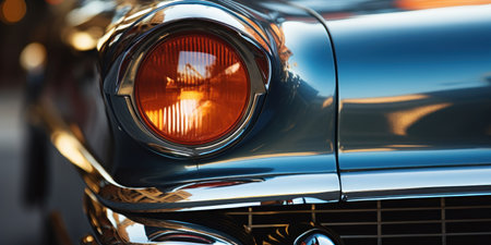 Detailed view of a vehicle's exterior, highlighting its design and features. AI generative.の素材