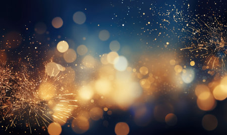 Explosive beauty of bright fireworks against a dark backdrop, painting the sky with dazzling colors. AI generative.の素材