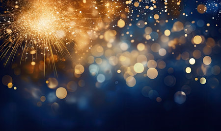Explosive beauty of bright fireworks against a dark backdrop, painting the sky with dazzling colors. AI generative.の素材