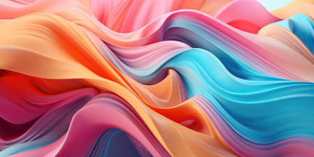 Mesmerizing 3D artwork with dynamic colors creating a visual depth and movement. AI generative.の素材