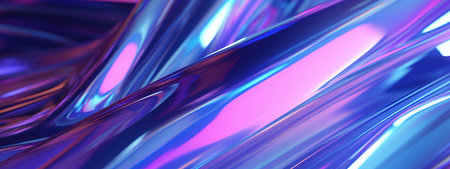 Vivid 3D holographic foils with dynamic reflections. AI generative.の素材