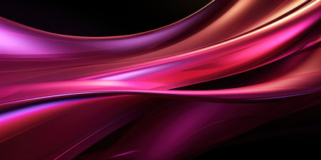 Metallic pink curves intertwine in a close-up abstract with a sleek, modern vibe. AI generative.の素材