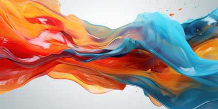 Dynamic 3D extrusion showcasing a vibrant abstract pattern with depth and texture. AI generative.の素材