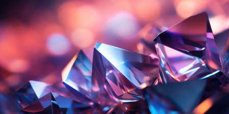 Intricate crystal formations captured in a soft-focus, evoking mystery and elegance. AI generative.の素材