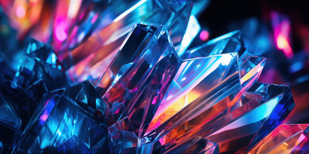Intricate crystal formations captured in a soft-focus, evoking mystery and elegance. AI generative.の素材