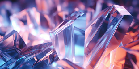 Intricate crystal formations captured in a soft-focus, evoking mystery and elegance. AI generative.の素材