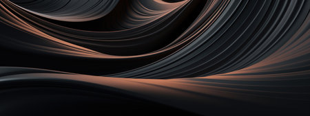 Dark 3D swirls in a moody abstract perfect for atmospheric designs. AI generative.の素材