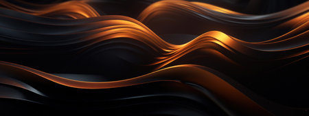 Dark 3D swirls in a moody abstract perfect for atmospheric designs. AI generative.の素材