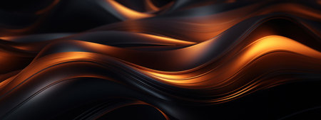 Dark 3D swirls in a moody abstract perfect for atmospheric designs. AI generative.の素材