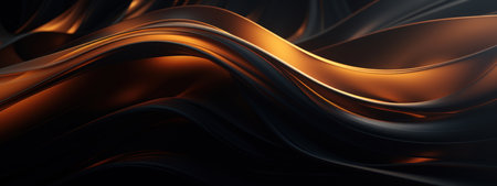 Dark 3D swirls in a moody abstract perfect for atmospheric designs. AI generative.の素材