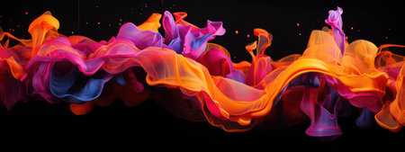 Creative abstract of fluid inks in motion. AI generative.の素材