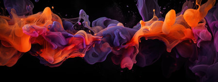 Creative abstract of fluid inks in motion. AI generative.の素材