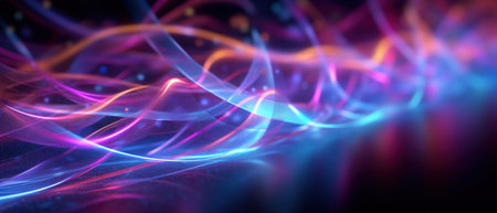 Dive into the world of morphism with this fluorescent abstract wave. Its dynamic design and bright blue hues create a futuristic and energetic backdrop for digital projects.の素材