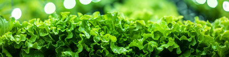 Lush Green Lettuce in Indoor Vertical Farm.の素材
