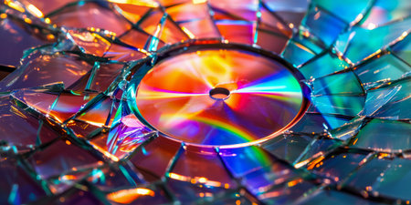 Explore the versatility and utility of digital media with this colorful array of compact discs.の素材
