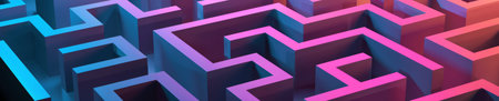 3D Maze with Cool to Warm Color Transitions.の素材