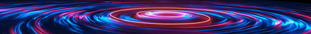 Swirling Neon Lights in Blue and Red Spiraling Pattern.の素材