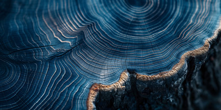 CloseUp of Tree Rings Revealing Age and Growth Patterns in a CrossSection of a Tree Trunk.の素材