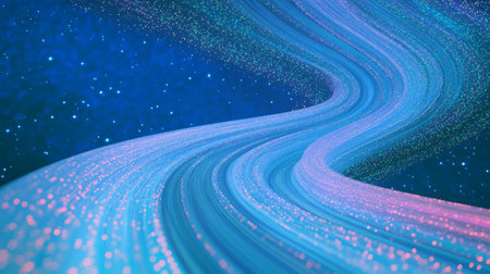 Abstract Cosmic Road Glittering Pathway Through a Starry Night.の素材