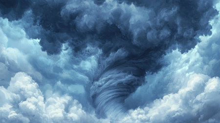 Dramatic Tornado Cloudscape Powerful Storm Clouds in Dynamic Sky.の素材