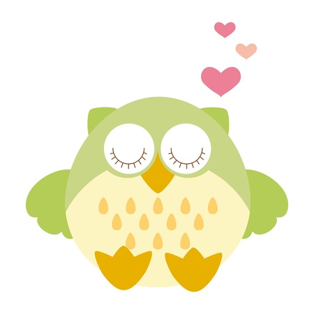 Owl in loveのイラスト素材