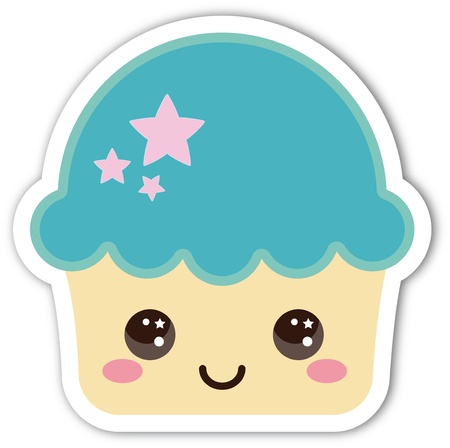 SMILING CUTE CUPCAKEのイラスト素材