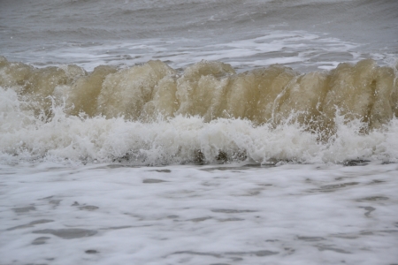 The wave hitting the beach the Baltic Seaの写真素材