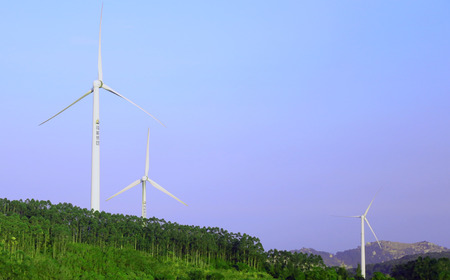 Windmill under the blue skyのeditorial素材