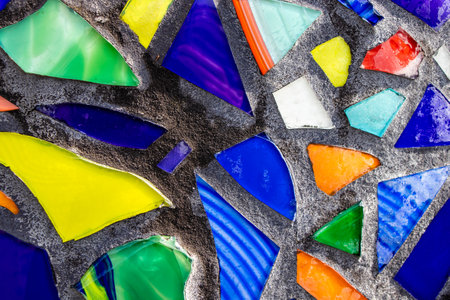 mosaic of colourful broken glass backgroundの写真素材