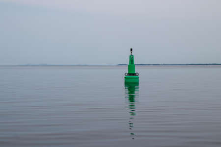green channel marker on Georgian Bay, Ontario, Canadaの写真素材
