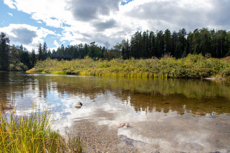 Depew River on a cloud day in Ontario, Canada